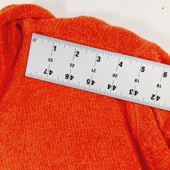 Denim & Company Orange Hooded Sweater Jacket & Tank, Size Large, Fall, Halloween - Picture 14 of 16